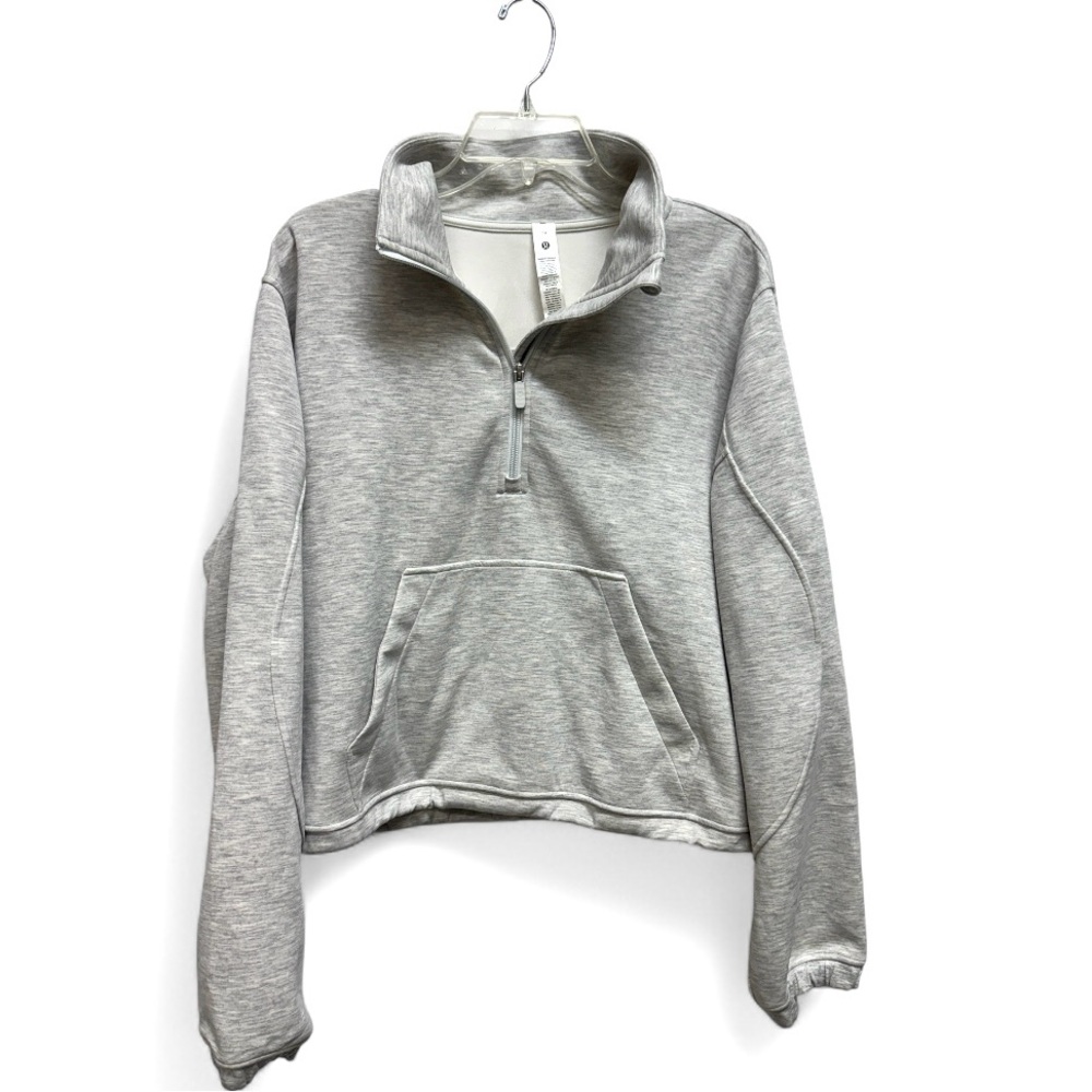 Lululemon Brushed Softstreme Heather Gray Quarter-Zip Pullover Size 14